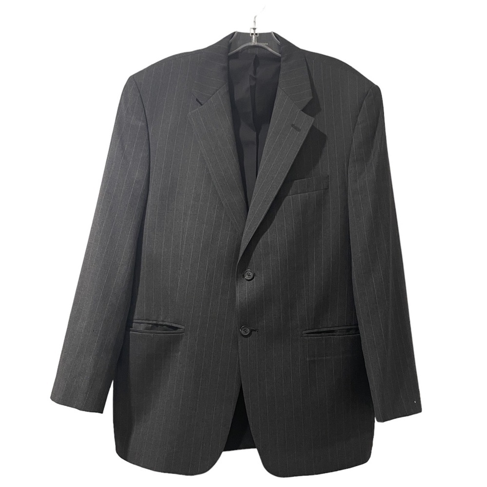 Lauren Ralph Lauren 100% Wool Grey Striped Sports Coat Blazer 42R formal wear
